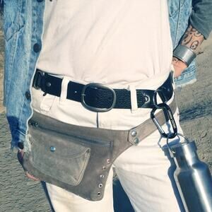 Kim White Suede & Leather Fanny Pack